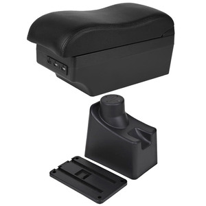 Boîte d'accoudoir Vtear en ABS avec porte-gobelet USB - Accessoire de rangement intérieur pour Renault <span class=keywords><strong>Sandero</strong></span> 2016-2018 - Product Image 1