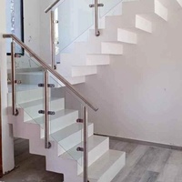 Poteau de balustrade en verre sans cadre en acier inoxydable 316 moderne et personnalisable pour balcon de villa, escalier, terrasse