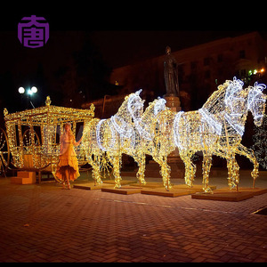 Horse Carriage Silhouette <b>Light</b> - Battery <b>Timer</b> Cluster <b>Light</b> with Rope & Neon Effects - Product Image 5