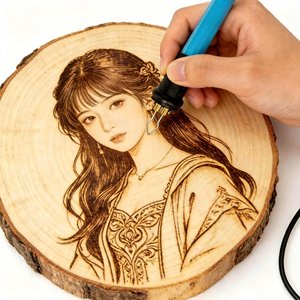 Kit de Máquina de Pirograbado Ajustable de 60W con 21 Puntas <span class=keywords><strong>para</strong></span> Quemar <span class=keywords><strong>Madera</strong></span> y Lápiz de Pirograbado - Product Image 1