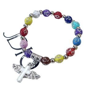 Angel Wing Cross <b>Beaded</b> <b>Bracelet</b> for <b>Men</b> and Women - Fashion Jewelry Gift for Daily Wear and Promotional Giveaways - Product Image 5