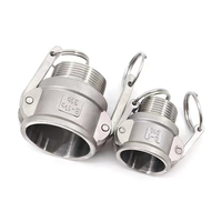 Conector Rápido de Acero Inoxidable 304 Tipo B, Rosca Externa Hembra, Cabezal de Alta Presión para Tubería de Agua, Junta Tipo Abrazadera, Tubo Liso