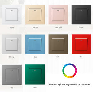 Prise murale standard FIKO EU/UK 16A, interrupteur 2 voies 1 gang, prise électrique universelle 5 broches USB Type-C personnalisable en PC rouge - Product Image 6