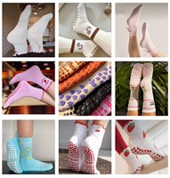 Chaussettes de Pilates personnalisées antidérapantes, broderie blanche avec logo, chaussettes de sport