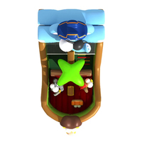 Château plein d'entrain gonflable de thème de bateau de pirate avec la structure gonflable de ville d'amusement de terrain de jeu de PVC de glissière