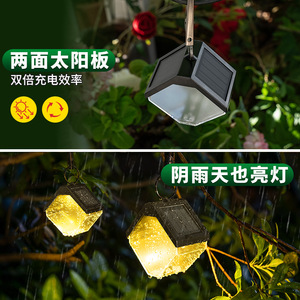 Solar Garden <b>Light</b> Hexagonal Led Hanging Outdoor Water Resistant Solar Powered Decorative Lamp For Yard <b>Tree</b> - Product Image 2