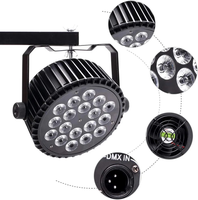 Prix d'usine 18*10W RGBW 4 en 1 LED Flat Par Light, équipement DJ professionnel, éclairage de scène et de discothèque