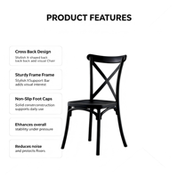 Chaise en plastique moulé robuste de style X-Back, vente en gros d'usine, siège de salle à manger moderne et coloré, chaise en plastique durable