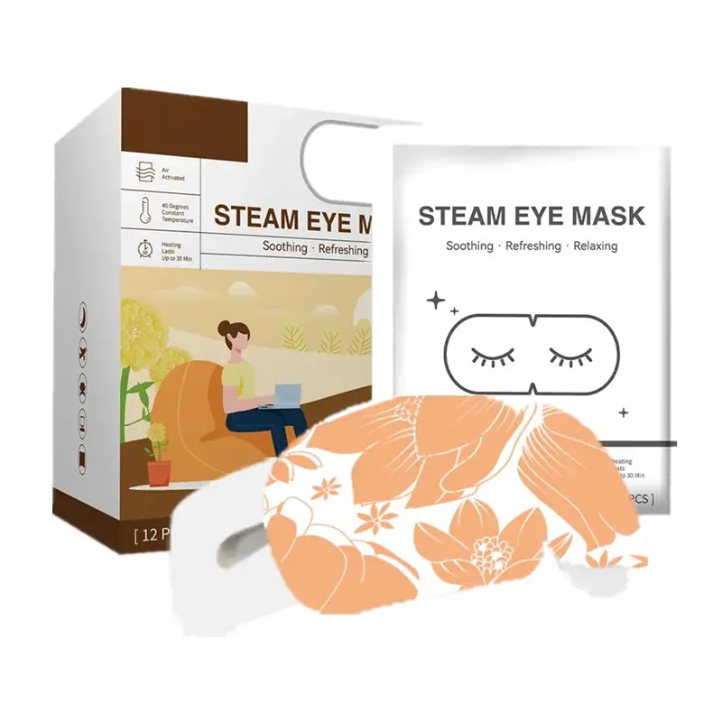 Diskon besar produk inovatif gratis sampel masker mata uap panas penutup mata untuk tidur pemanasan sendiri Masker Mata hangat