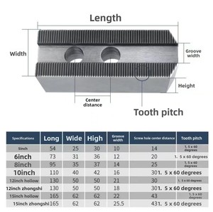 Hàm mềm thủy lực <span class=keywords><strong>Chuck</strong></span> ba hàm mở rộng Công cụ thép rỗng 5 inch 6 inch 8 inch 10 inch phụ kiện sửa chữa móng vuốt thô - Product Image 2