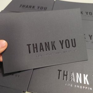 4x6inch Luxury UV Printed Black Paper Card <b>Clothes</b> Jewelry Business Cards Custom Thank You Cards for Small Business - Product Image 1