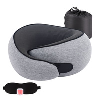 Oreiller de Voyage Portable en Mousse à Mémoire de Forme Massant, Conception Brevetée pour Voitures Avions Camping, Impression de Logo, Support de Tête Lavable