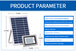 RGB thay đổi màu sắc <span class=keywords><strong>LED</strong></span> năng lượng mặt trời đèn pha nhôm IP65 Pathway chiếu sáng cho cảnh quan sân vườn Đảng giáng sinh trang trí cây - Product Image 3