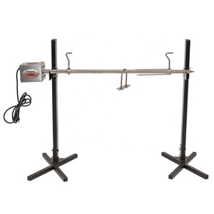 <span class=keywords><strong>Kit</strong></span> de rôtissoire électrique - Rôtissoire BBQ en acier inoxydable avec moteur et supports réglables - Product Image 2