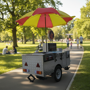 Carrito de Acero Inoxidable para Venta de Hot Dogs a Precio Accesible <span class=keywords><strong>con</strong></span> Máquina Expendedora para Snacks - Product Image 1
