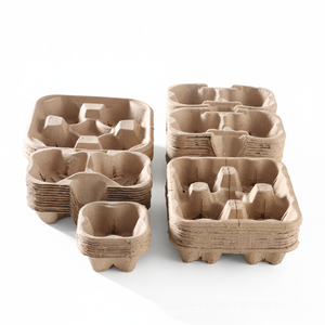 4 Cup Holder Biodegradable Pulp <strong>Carrier</strong> for Coffee Takeaway Wholesale - Product Image 5