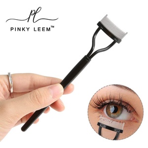 Recourbe-cils Pinky leem, outil auxiliaire, noir et rose, en acier inoxydable, brosse à cils avec dents métalliques - Product Image 2