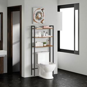 Étagères de salle de bain à trois niveaux en <span class=keywords><strong>bois</strong></span> et fer, design moderne, pour toilettes, meubles de maison peu encombrants, vente en gros Addreen - Product Image 2