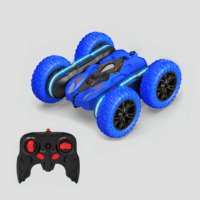 Voiture RC tout-terrain 4x4 HTL 2.4G avec lumières LED colorées, retournement à 360 degrés, double face, jouet télécommandé pour enfants