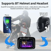 SUNWAYI Pantalla de 5 pulgadas Carplay Android Auto Estéreo Impermeable BT Pantalla Motocicleta Navegación GPS al aire libre Accesorios para motocicletas