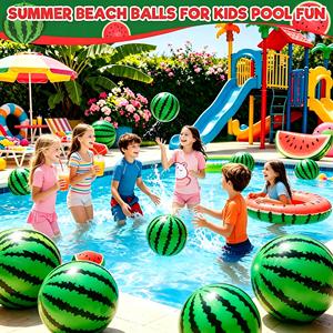 Pelota de Playa Inflable de PVC con Diseño de Sandía, Mini Juguete para Piscina, Decoración para Fiestas de Verano con Temática de Frutas, Flotadores para Niños - Product Image 4