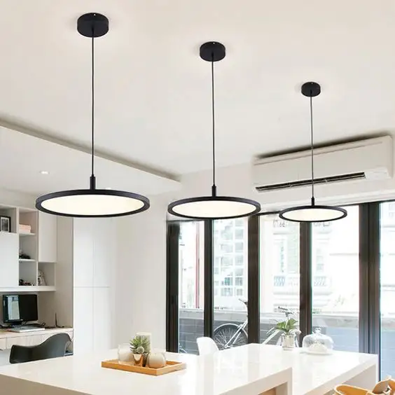 Candelabros colgantes de techo minimalistas nórdicos lámpara colgante redonda para el hogar sala de estar cocina restaurante Oficina decorativa