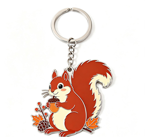 Personalized Zinc Alloy Enamel Squirrel Keychain Metal <b>Keyring</b> Cartoon Pendant for Gift and Promotion - Product Image 3