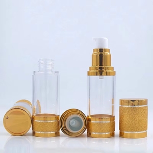 Flacone Airless in Plastica PP Dorato da 10ml/15/30/50ml con Pompa Argento Elegante e Apertura Facile per <span class=keywords><strong>Crema</strong></span> Viso/Lozione/<span class=keywords><strong>Spray</strong></span> - Product Image 5