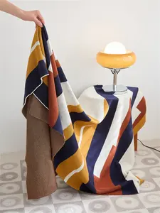 Coperta in maglia di cotone 100% personalizzata Super accogliente per la decorazione della casa divano e uso da viaggio YD