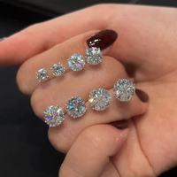 GRA Gecertificeerde Moissanite Oorknopjes 925 Sterling Zilver VVS D Kleur Geslaagd voor Diamanttest