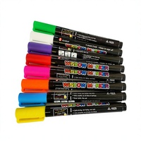 Stylo pour tableau LED fluorescent, marqueur à craie liquide effaçable, stylo à craie liquide néon pour verre, fenêtres et panneaux signalétiques