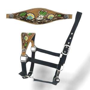 Harnais pour cheval anglais de haute qualité en cuir premium avec rembourrage doux et boucles en laiton, couleur et logo personnalisés - Product Image 2