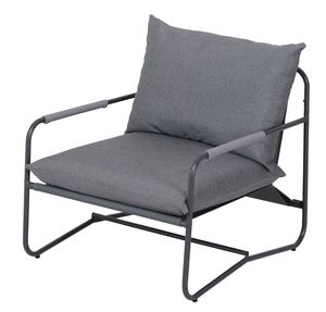 Set Lounge da Giardino AJUNION con Struttura in Metallo, 4 Posti, Arredamento da Patio, Divano Comfort per Balcone e Bordo Piscina con Tavolo in Vetro - Product Image 3