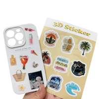 Autocollants décoratifs en gel époxy découpés A6 pour coques de téléphone portable, feuilles d'autocollants personnalisés en résine pour artisanat et art, vente en gros