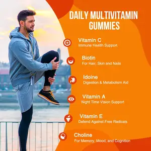 Multivitamin Natural Complete Daily Supplement Multivitamin Gummies Anti-Fatigue Supplement For Adult And For Kids