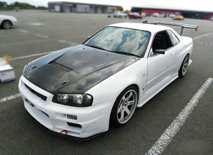 Nouvelles jupes latérales en fibre de carbone style HSM pour Nissan Skyline R34 GTR 1998-2002 - Installation par visage à visser, légères et durables - Product Image 2