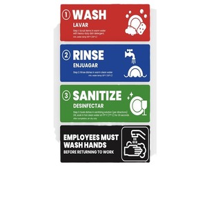 Étiquettes autocollantes imperméables en PVC, 15x5cm, auto-adhésives pour le nettoyage des éviers, des restaurants, des lave-vaisselle - Product Image 5