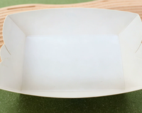 Barquette jetable épaisse résistante à l'huile, boîte en papier pré-pliée pour frites, emballage à emporter pour poulet frit