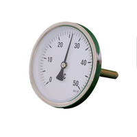 HUBEN Industrial Bimetal Thermometer TB100 0-50C 100mm Dial Temperature Gauge Chrome Plated Case High Accuracy OEM ODM IP65