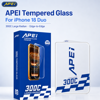 APEI Full Clear 0.5mm Super X Verre trempé sans bordure ESD 300cc Film de protection d'écran en verre pour iPhone Duo 17 18 Pro Max