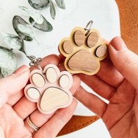 Vente chaude Pet Paw Print Étiquettes de bas en bois Ornement de patte de chien en bois de haute qualité pour la décoration de Noël
