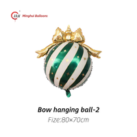 Ballons Minghui, ballon suspendu à rayures multicolores, ballon en feuille d'aluminium pour la décoration de Noël et le Nouvel An, pour la décoration de fête à domicile