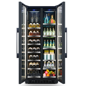 Refrigerador de Vino Tinto y Cerveza NUELEAD NE-385 de Gran Capacidad, Dos Puertas de Vidrio, Negro, Comercial, para Hotel, Moderno, con Escalera Alta - Product Image 3