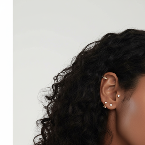 Modernos Pendientes de Doble Baguette con Incrustaciones de Diamantes en Oro Rosa y Oro Blanco de 14K y 18K para Compromiso o Regalo - Product Image 1