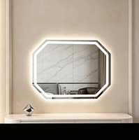 Miroir de maquillage LED moderne, miroir de salle de bain intelligent anti-buée à commande tactile, lumière réglable tricolore, vente directe d'usine OEM/ODM