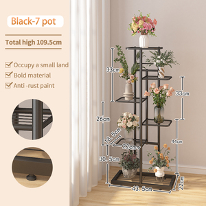 Multistrato per interni ed esterni espositore <span class=keywords><strong>in</strong></span> <span class=keywords><strong>ferro</strong></span> quadrato <span class=keywords><strong>in</strong></span> metallo per piante <span class=keywords><strong>da</strong></span> scaffale per la casa e il giardino porta vasi di fiori per balconi - Product Image 3