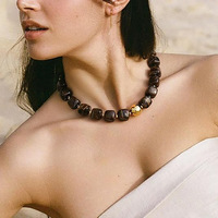 Bestseller Farbige Harz-Grobgliederketten Handgefertigte Damen-Strandurlaubsstil Modische Elegante Accessoires