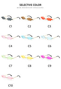 Nueva moda sin bordes MARCO DE Metal en forma de murciélago gafas de sol para mujeres y hombres Halloween gafas de sol en forma de murciélago gafas de sol - Product Image 4