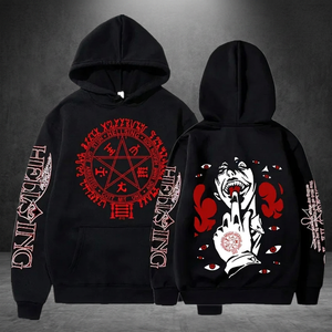 เสื้อฮู้ดอนิเมะ Hellsing สำหรับฤดูหนาว แบบเรียบง่าย สำหรับผู้ชายและผู้หญิง สไตล์ฮาราจูกุ สตรีทแวร์ ฮิปฮอป ยูนิเซ็กซ์ ผ้าฝ้าย 100% เป็นมิตรกับสิ่งแวดล้อม ระบายอากาศได้ดี - Product Image 3
