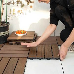 Oushe balcon extérieur jardin <span class=keywords><strong>terrasse</strong></span> épissage plastique plancher de <span class=keywords><strong>bois</strong></span> extérieur emboîtement Wpc carreaux de <span class=keywords><strong>terrasse</strong></span> - Product Image 5